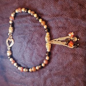 Beautiful Earth Colored Ceramic Beads Bracelet/Arm Bracelet